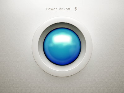 Power button 2d 3d blue button gui icon interface iphone navigation switch texture user