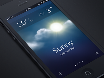 Weather App app apple clouds design ios iphone iphone5 sun ui weather weer wolken zon