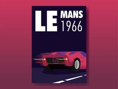 Le Mans 1966 Poster graphic design le mans poster