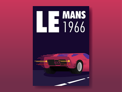Le Mans 1966 Poster graphic design le mans poster