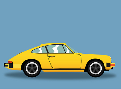 1988 Porsche 911 1988 carrera design graphic design illustration porsche yellow