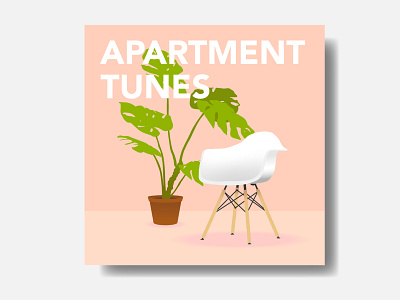 Apartment Tunes - Playlist Cover eames chair monstera playlist cover spotify