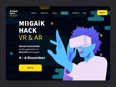 Hackathon AR&VR branding design ui ux vector website