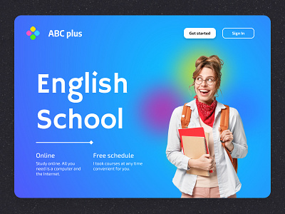 ABC plus (English School) blue blur branding design english school illustration lang learn logo school smile typography ui ux vector website