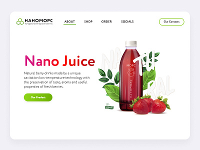 WebSite (Nano Juice) branding design drink graphic design juice ui ux vector website