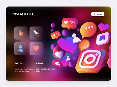 WebSite (InstaLux.io) app boost branding design instagram ui ux website