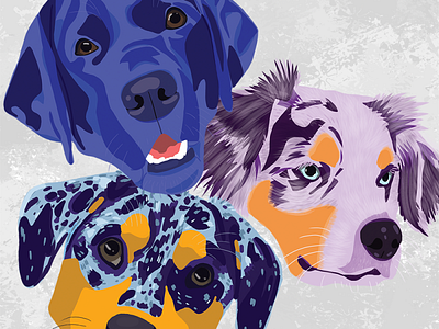 Pup Headz color colorful portrait dog portrait dogs illustration pet portrait photoshop illustration