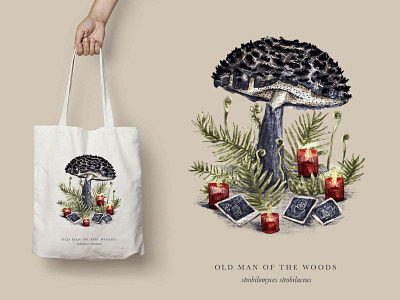 Old Man of the Woods Merch Design botanical illustration graphic design illustration merch design tote design