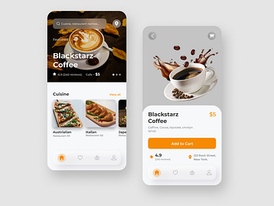 BLACKSTARZ COFFEE 2 app restaurant shopping app ui