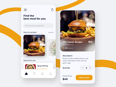 Burgers Republic app design restaurant app ui ux