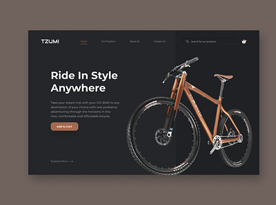 TZUMI Bikes graphic design shopping app ux web design