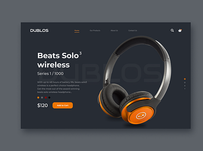 DUBLOS Headphones shopping app ux web design