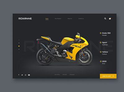 ROXANNE Bikes Landing Page branding design illustration ui ux web design
