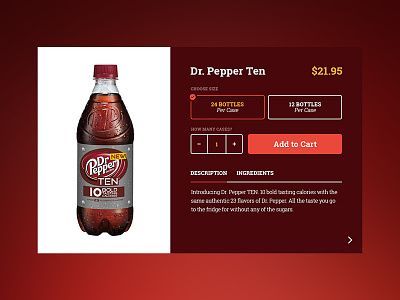 Dr. Pepper Product Card card ecommerce flat shop web web design website