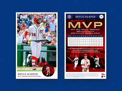 Bryce Harper Topps Baseball Card baseball baseball card bryce harper design layout topps washington nationals