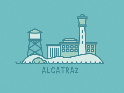 Alcatraz alcatraz island icon illustration lineart map san francisco