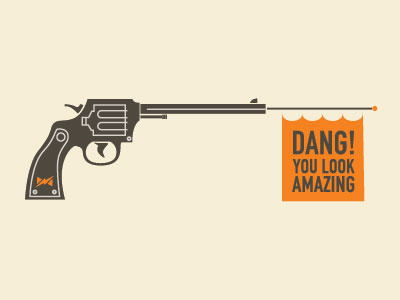 Dang you look amazing by Knotty Co bow ties branding gun illustration knotty co