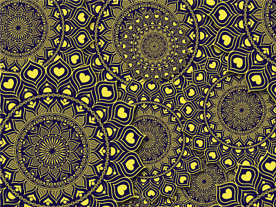 Dark yellow mandala background by yudyml on Dribbble