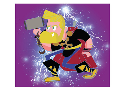 Thor digital art illustration ilustração