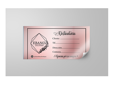 Tag "Ebano Fancy Boutique" adesivo comunicação visual identidade de marca