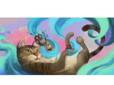 Playing with paint cat childrens book childrens illustration illustration illustration art kid lit art scbwi self publishing