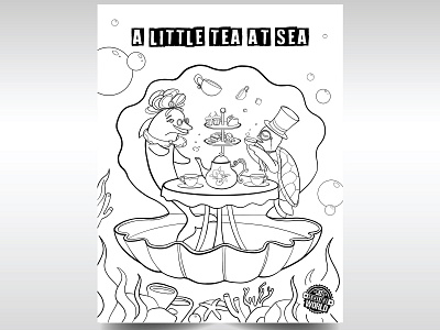 A Little Tea At Sea coloring book coloring page podcast art undersea
