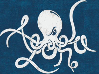 Small Alohoctopus aloha illustration logo project aloha