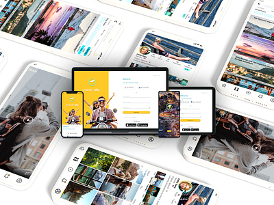 Case Study "App + Responsive Web Design" 2d 3d 3d art app app design branding case study design fast futuristic illustration responsive design solution travel ui design user research ux design