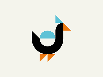 Bird bird geometic grid logo minimal