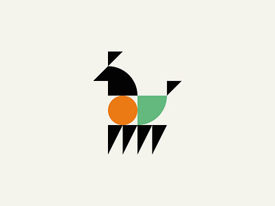 Horse geometric grid horse logo minimal