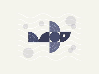 Fish fish geometric grid logo minimal