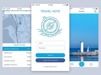 Travel Note concept app app mobile note travel ui ux