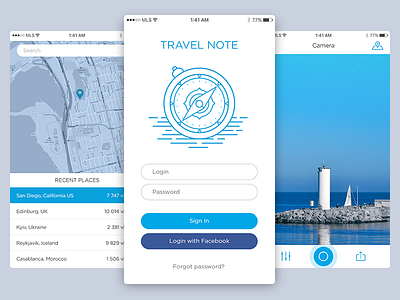 Travel Note concept app