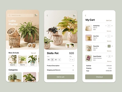 Jolly Garden dailyui dailyuichallenge ecommerce gardening ui