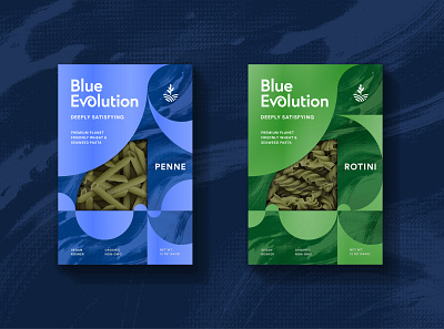 Blue Evolution - Pasta Packaging - Concept 1 logo ocean packaging pasta seaweed