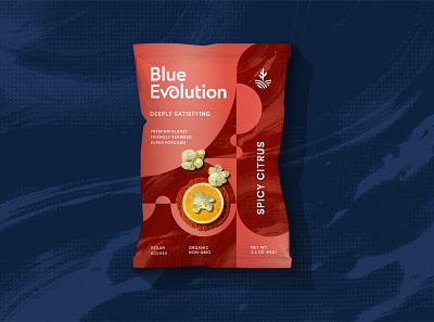 Blue Evolution - Popcorn Packaging - Concept 1 logo ocean packaging popcorn seaweed