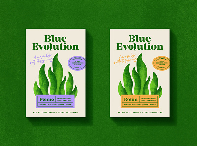 Blue Evolution - Pasta Packaging - Concept 2 energy illustration logo ocean packaging pasta seaweed