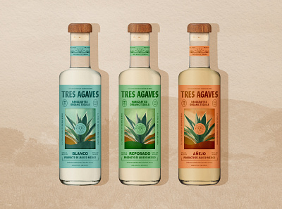 Tres Agaves - Packaging agave alcohol calm heritage illustration logo packaging spirit tequila
