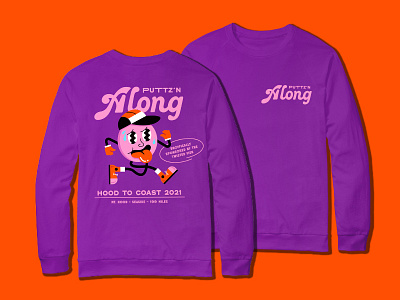 Puttz'n Along - Hood To Coast Long Sleeve apparel character fun groovy illustration race running trippy