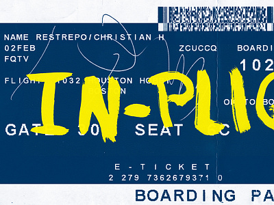 In-Plight Cover airline boarding book brushed cover design layout pass typography