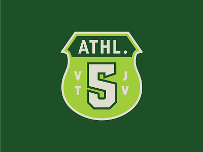 Athl. 05 5 athletics circle junior varsity logo patch vermont