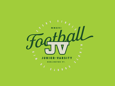 JV Football athletics circle football junior varsity logo patch timber vermont
