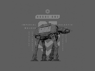 Star Wars - Rogue One AT-AT Graphic at at badge illustration military rogue one star wars type