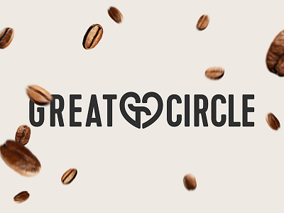 Great Circle - Full Logo coffee craft great circle heart logo monogram soft typography wave