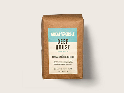 Great Circle - Deep House Packaging coffee craft great circle heart logo monogram packaging soft typography wave