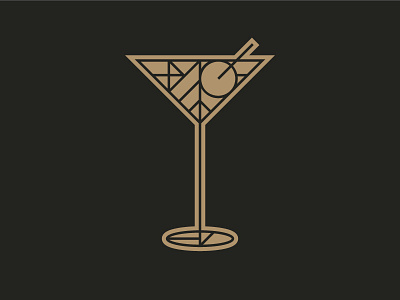 1920s Jazz / Art Deco Icon - Martini 1920 art deco drink gold jazz martini monoline