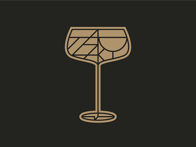 1920s Jazz / Art Deco Icon - Cocktail 1920 art deco cocktail drink gold jazz martini monoline