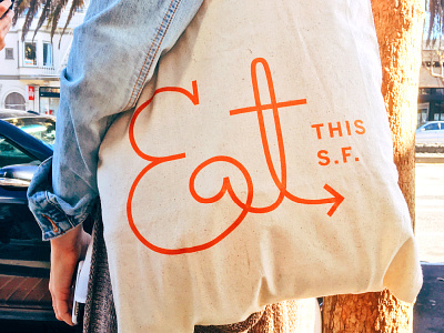 EatThisSF - Tote Bag arrow blogger eat food san francisco swag tote