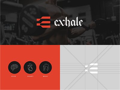 Exhale Fitness abstract branding design graphic design icon illustrator logo minimal typography vector