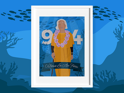 94th Birthday Portrait art artist design digital art flat graphic design icon illustration illustrator minimal
